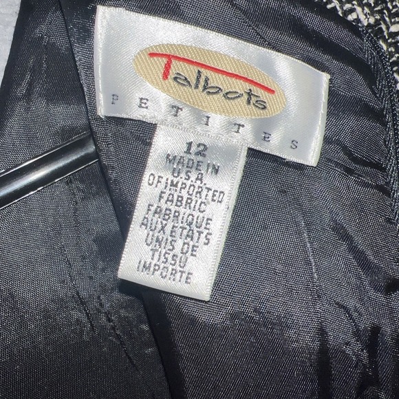 VTG Talbots 2pc Dress Blazer Set Sz 12 Houndstooth Tweed Wool Blend Academia USA - Picture 14 of 16